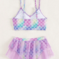 SHEIN Shein Girls Swimwear XS / Multi-Color SHEIN -  Fish Print Mesh Bikini Set