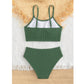 SHEIN Shein Girls Swimwear M / Green SHEIN - Kids - Tween Solid Bikini Set