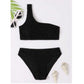 SHEIN Shein Girls Swimwear M / Black SHEIN - One Shoulder Set Two Pieces for Girls