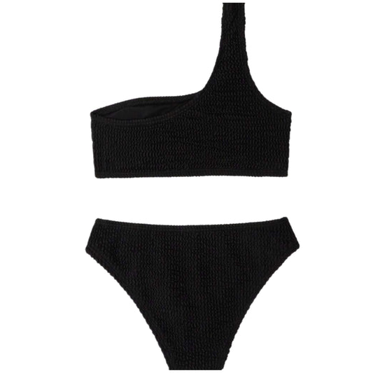 SHEIN Shein Girls Swimwear M / Black SHEIN - One Shoulder Set Two Pieces for Girls