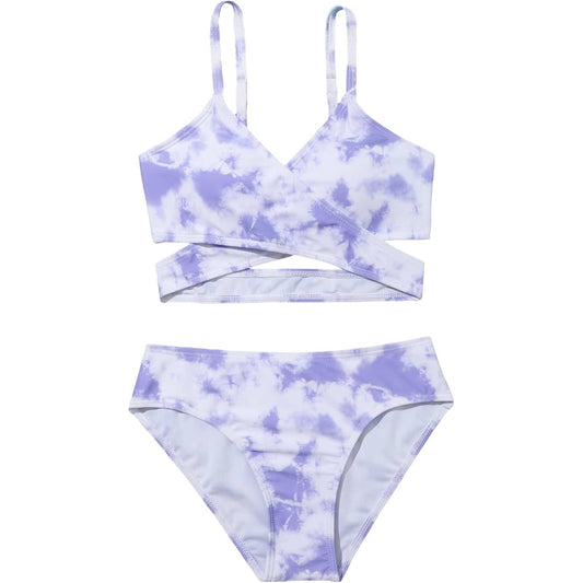 SHEIN Shein Girls Swimwear L / Multi-Color SHEIN - Tie Dye Criss Cross Wrap Bikini