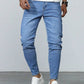 SHEIN Shein Mens Bottoms M / Blue / 31-33 SHEIN -  Men's Solid Color Slim Fit Long Light Jean
