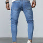 SHEIN Shein Mens Bottoms M / Blue / 31-33 SHEIN -  Men's Solid Color Slim Fit Long Light Jean