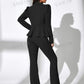 SHEIN Shein Women Sets S / Black / 36 SHEIN -  Long Sleeve Suit Jacket And Trousers 2pcs Set