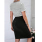 SHEIN Shein Women Sets XL / Muti-Color / 44 SHEIN - Maternity Striped Print Tee & Bodycon Skirt Set