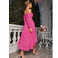 SHEIN Shein Women Sets S / Pink SHEIN - Off Shoulder Lantern Sleeve Crop Top &Split Tight Skirt
