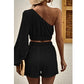 SHEIN Shein Women Sets M / Black SHEIN - One shoulder top and shorts set