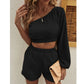 SHEIN Shein Women Sets M / Black SHEIN - One shoulder top and shorts set