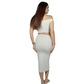 SHEIN Shein Women Sets S / Beige SHEIN - Rushed side off shoulder set