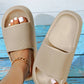 SHEIN Shein Women Sets 38 / Beige SHEIN - Solid Color Casual Thick Sole Waterproof Non-Slip Cloud Slipper