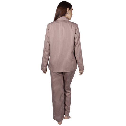 SHEIN Shein Women Sets M / Multi-Color SHEIN - Stripped pattern blazer pants set