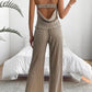 SHEIN Shein Women Sets XS / Beige SHEIN -  Tarsha Whitmore SHEIN Privé Solid Backless Tube Top & Wide Leg Pants
