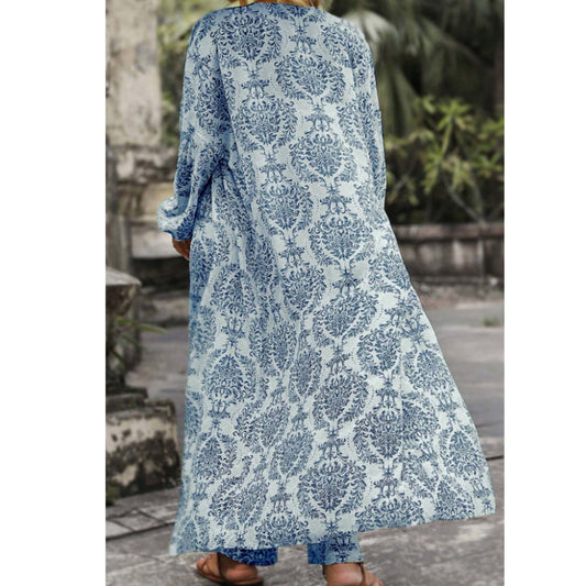 SHEIN Shein Women Sets S / Multi-Color SHEIN - Vintage Style Printed cardigan And Pants Set