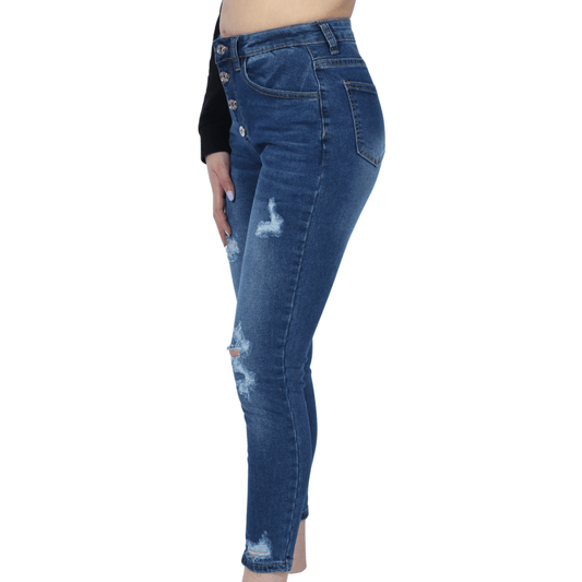 SHEIN Shein Womens Bottoms Petite S / Blue SHEIN - Button Down Jeans