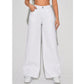 SHEIN Shein Womens Bottoms L / White / 40 SHEIN - Cotton wide leg denim