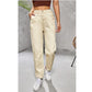 SHEIN Shein Womens Bottoms M / Beige / 38 SHEIN - Elastic waistband denim pants