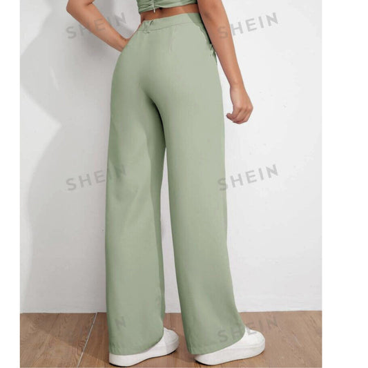 SHEIN Shein Womens Bottoms XS / Green / 34 SHEIN -  EZwear Straight leg Pants