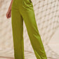 SHEIN Shein Womens Bottoms S / Green / 26-27 SHEIN - High Waist Slant Pockets Satin Pants