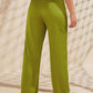 SHEIN Shein Womens Bottoms S / Green / 26-27 SHEIN - High Waist Slant Pockets Satin Pants