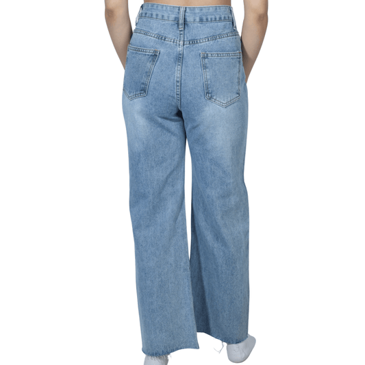 SHEIN Shein Womens Bottoms XS / Blue / 25 SHEIN - Knee cut deisgn denim pants