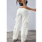 SHEIN Shein Womens Bottoms S / White / 26 SHEIN - Multi pocket cargo pants