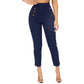 SHEIN Shein Womens Bottoms Petite S / Navy / 26 SHEIN - PETITE High Waist Double Button Skinny Cropped Pants