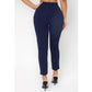 SHEIN Shein Womens Bottoms Petite S / Navy / 26 SHEIN - PETITE High Waist Double Button Skinny Cropped Pants