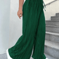 SHEIN Shein Womens Bottoms XXXL / Green SHEIN -  Pleated Waist Tie Ruffle Wide Leg Pants