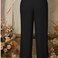 SHEIN Shein Womens Bottoms M / Black SHEIN -  Plus Knot Waist Wide Leg Pants