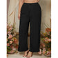SHEIN Shein Womens Bottoms M / Black SHEIN -  Plus Knot Waist Wide Leg Pants