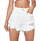 SHEIN Shein Womens Bottoms XS / White / 26 SHEIN - Ripped Denim Shorts