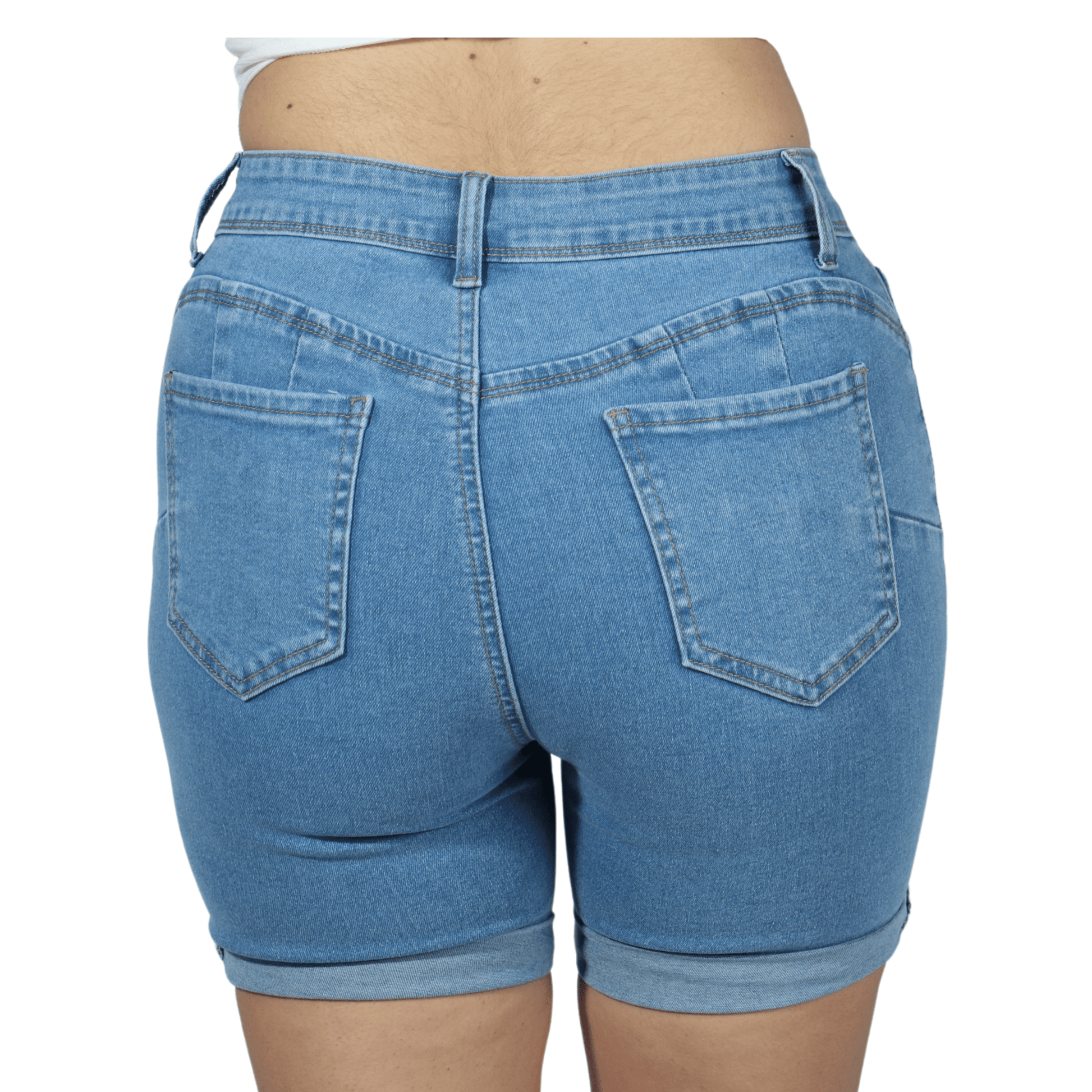SHEIN Shein Womens Bottoms M / Blue / 28 SHEIN - Rolled Hem Denim Shorts