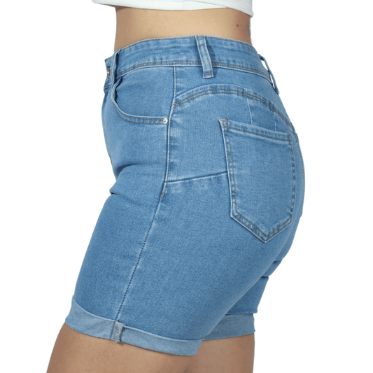SHEIN Shein Womens Bottoms M / Blue / 28 SHEIN - Rolled Hem Denim Shorts