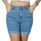 SHEIN Shein Womens Bottoms M / Blue / 28 SHEIN - Rolled Hem Denim Shorts