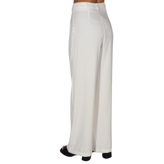 SHEIN Shein Womens Bottoms Tall S / White / 26-27 SHEIN - Ruched Wide Leg Pant