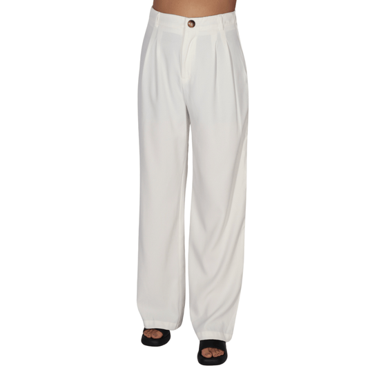 SHEIN Shein Womens Bottoms Tall S / White / 26-27 SHEIN - Ruched Wide Leg Pant