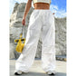 SHEIN Shein Womens Bottoms L / White / 40 SHEIN - Side Pocket Parachute Drawstring Waist Cargo Pant