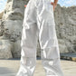 SHEIN Shein Womens Bottoms L / White / 40 SHEIN - Side Pocket Parachute Drawstring Waist Cargo Pant