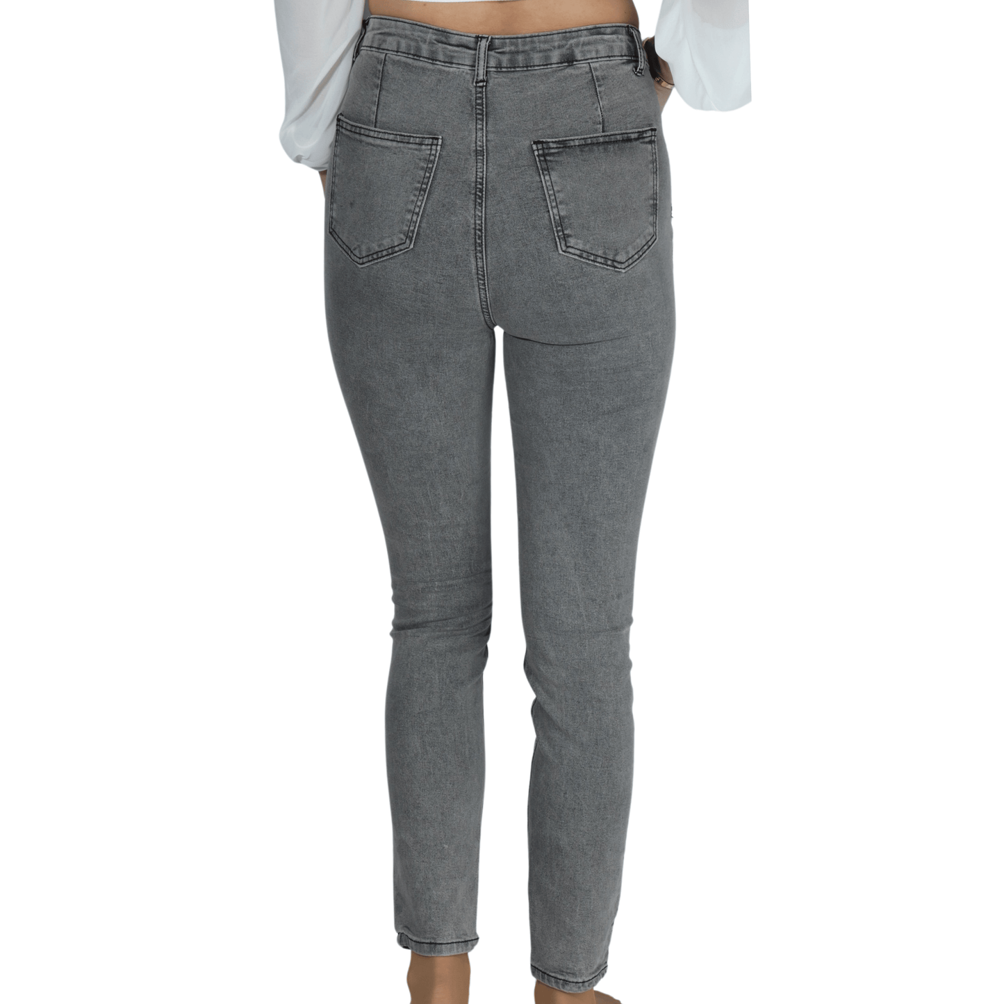 SHEIN Shein Womens Bottoms M / Grey / 38 SHEIN - Simple skinny leg denim