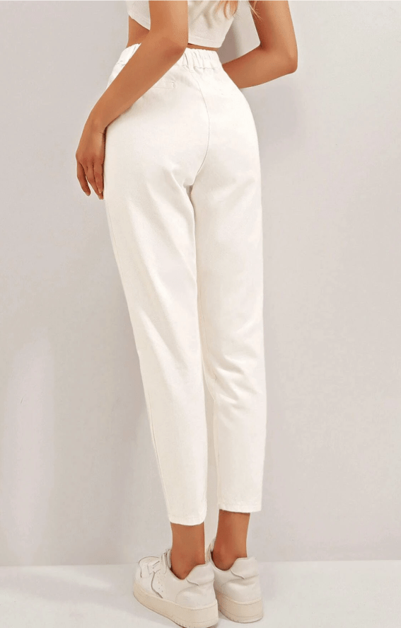 SHEIN Shein Womens Bottoms XL / White / 44 SHEIN - Solid Slant Pocket Denim