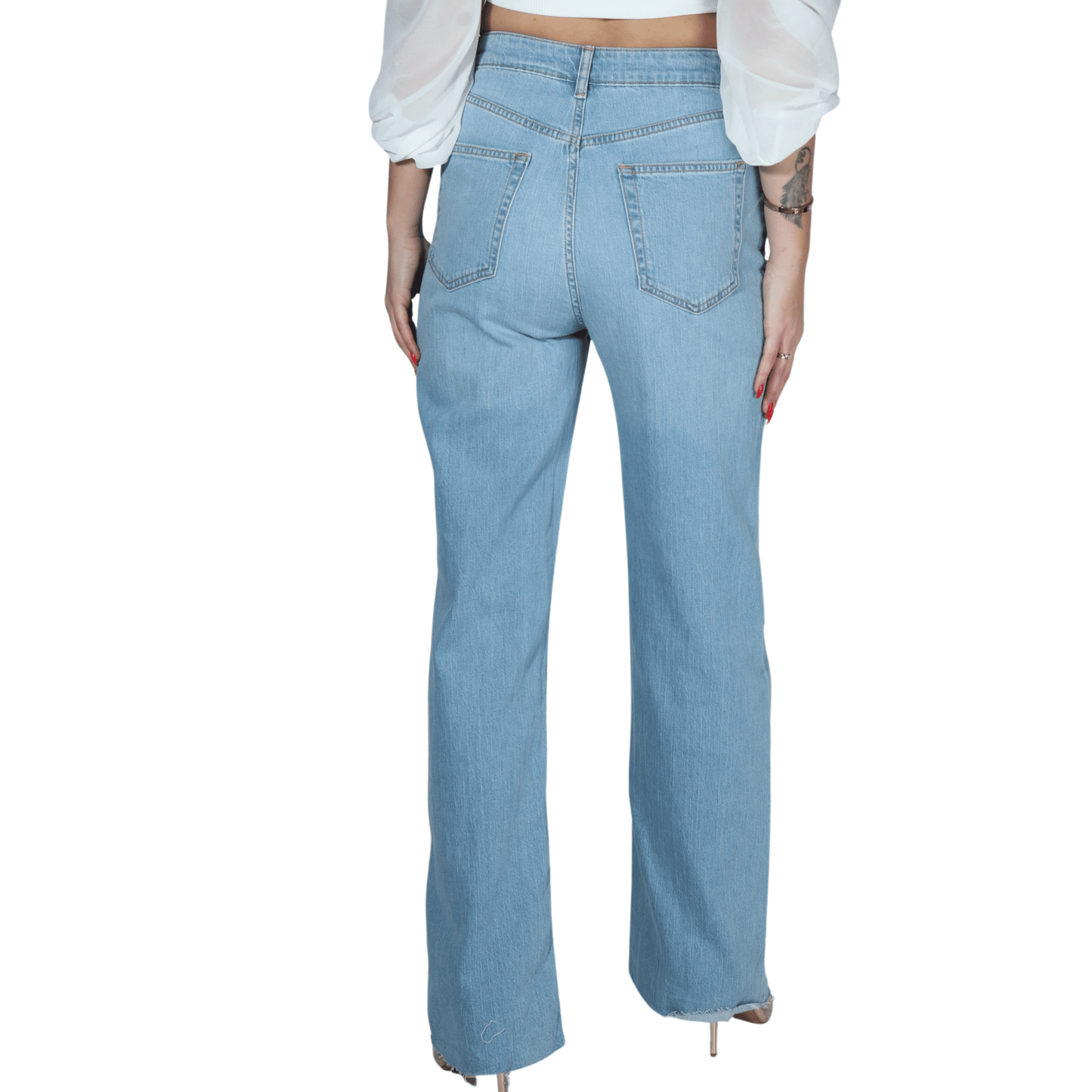 SHEIN Shein Womens Bottoms M / Light blue / 28 SHEIN - Straight leg cotton denim