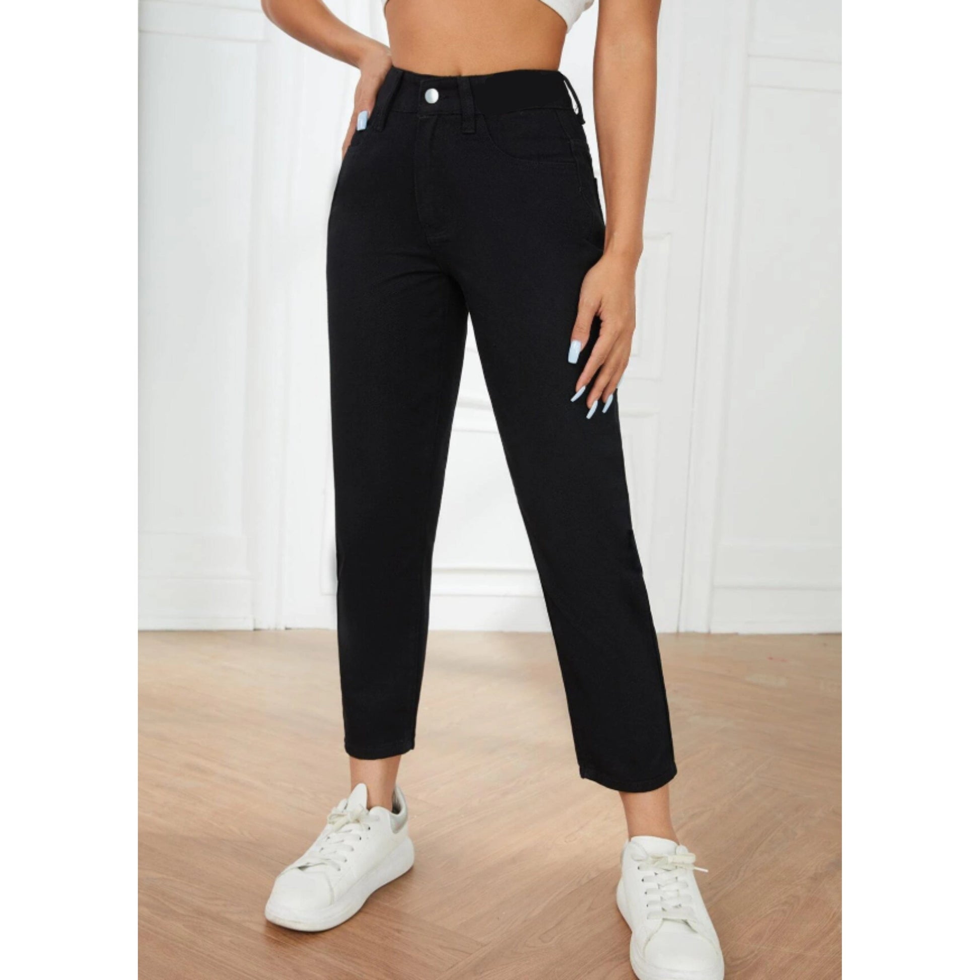 SHEIN Shein Womens Bottoms XS / Black / 24 SHEIN - Straight Leg Zip Jeans