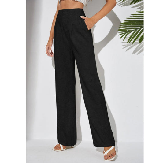 SHEIN Shein Womens Bottoms L / Black / 30 SHEIN - Tall Fold Pleated Straight Leg Pants