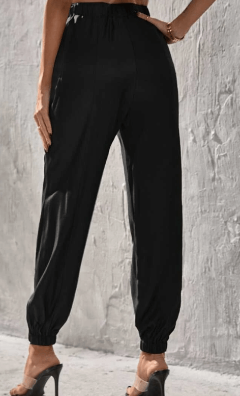 SHEIN Shein Womens Bottoms M / Black / 38 SHEIN - Trousers with side pocket