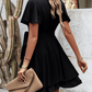 SHEIN Shein Womens Dress L / Black SHEIN - Butterfly Sleeve Belted Tiered Hem Dress
