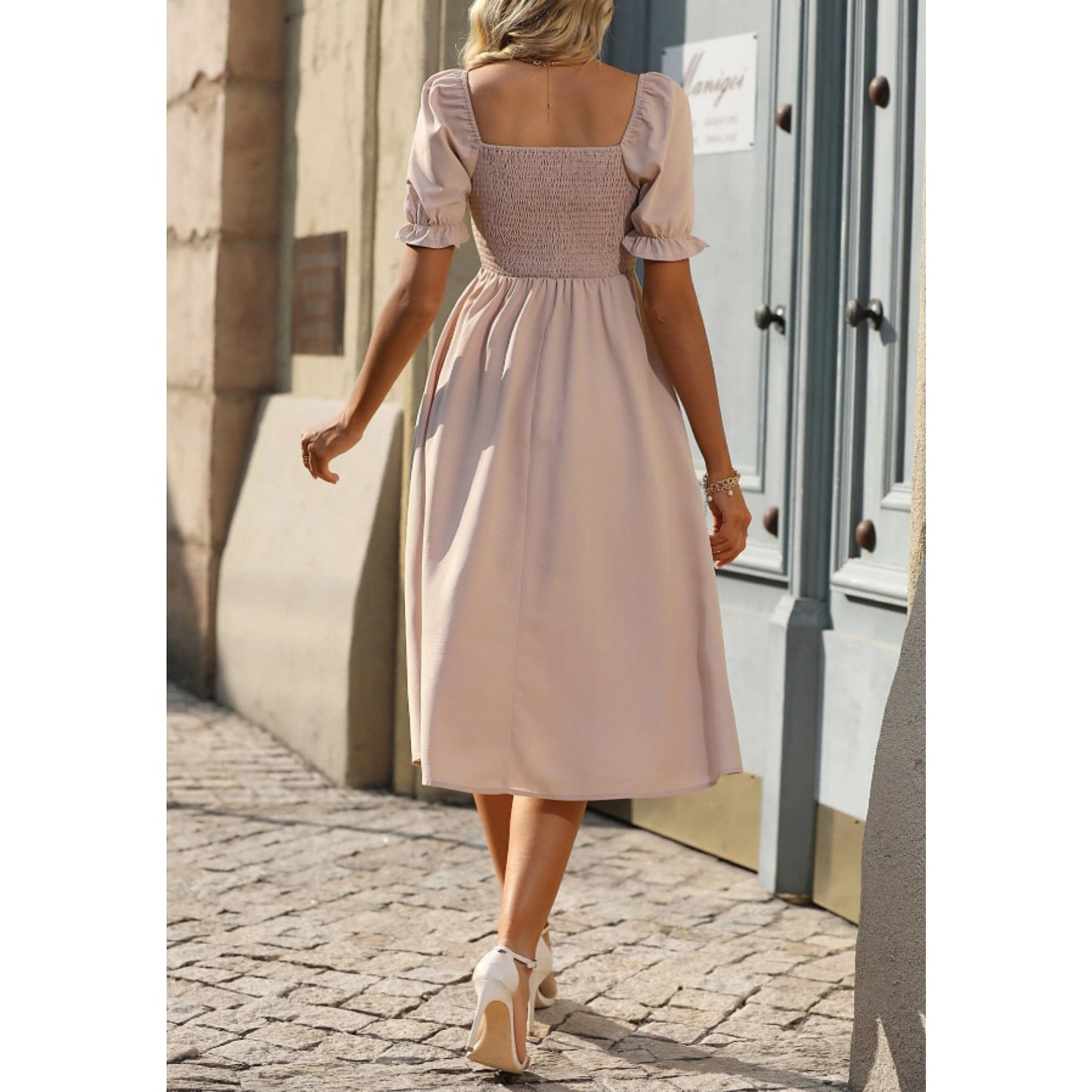 SHEIN Shein Womens Dress M / Beige SHEIN - Button Detail Dress
