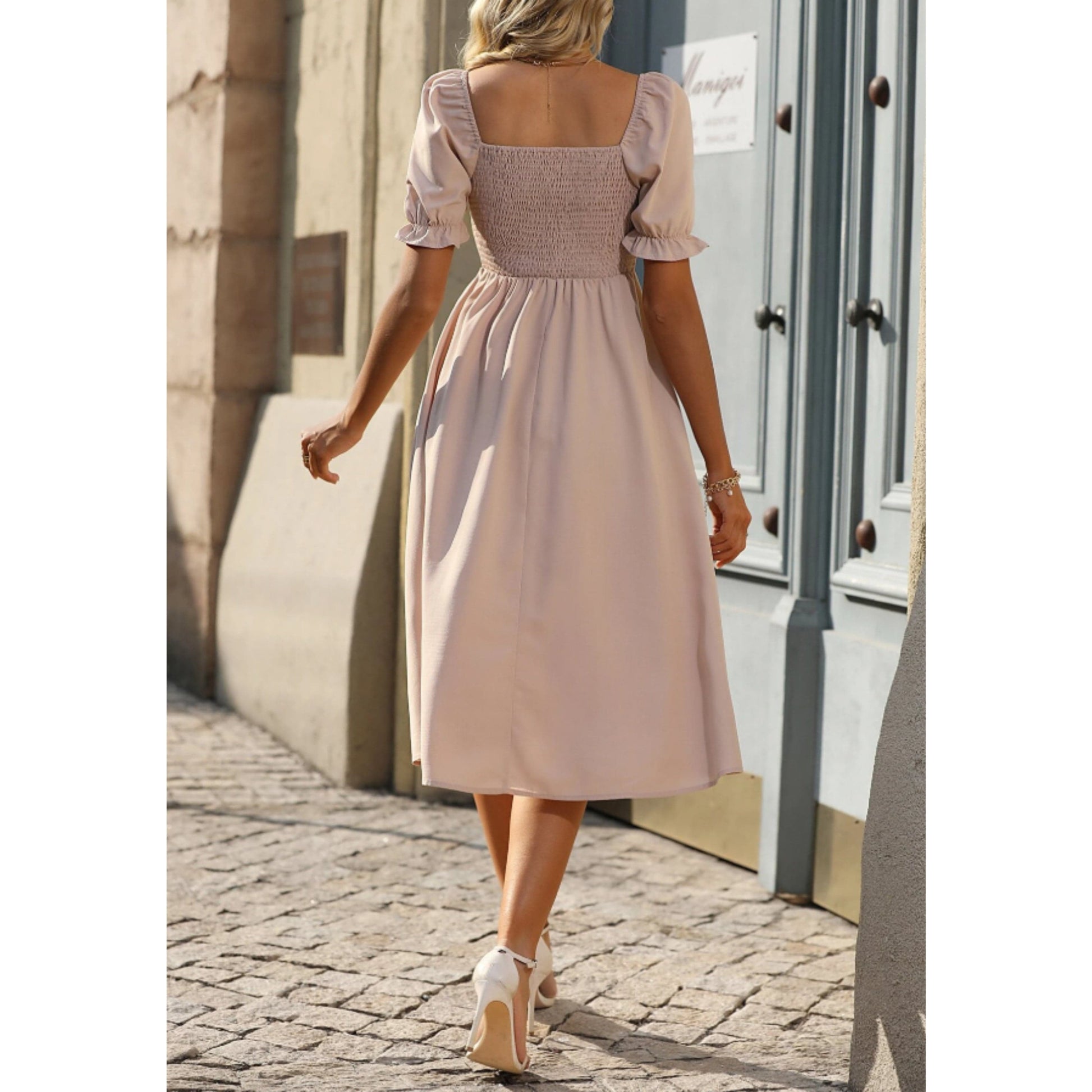 SHEIN Shein Womens Dress M / Beige SHEIN - Button Detail Dress