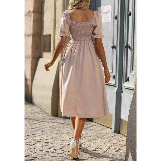 SHEIN Shein Womens Dress M / Beige SHEIN - Button Detail Dress