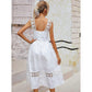 SHEIN Shein Womens Dress S / White SHEIN - Casual Ladies Comfort Dresses Eyelet Embroidery Zip Back