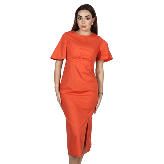 SHEIN Shein Womens Dress S / Orange SHEIN - Classic Splite Side Mid Dress